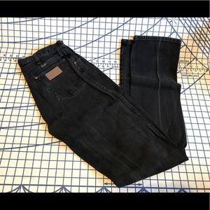 Vintage high rise black wranglers.